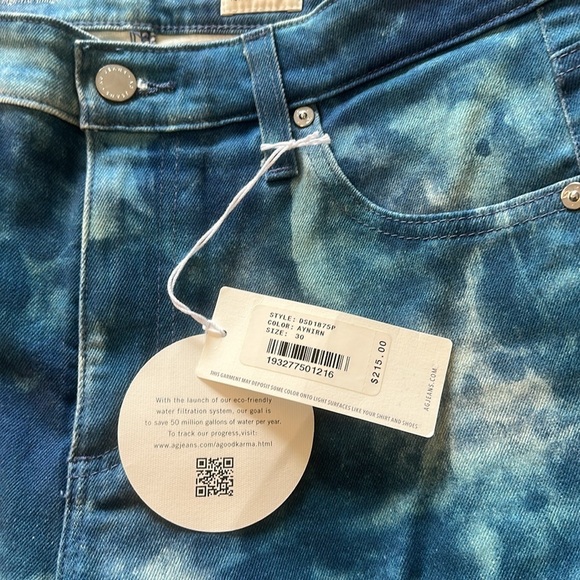 AG Jeans - Mari Slim Straight - Abstract Tiedye - Size 30 - NWT - NEW WITH TAGS - Picture 7 of 10